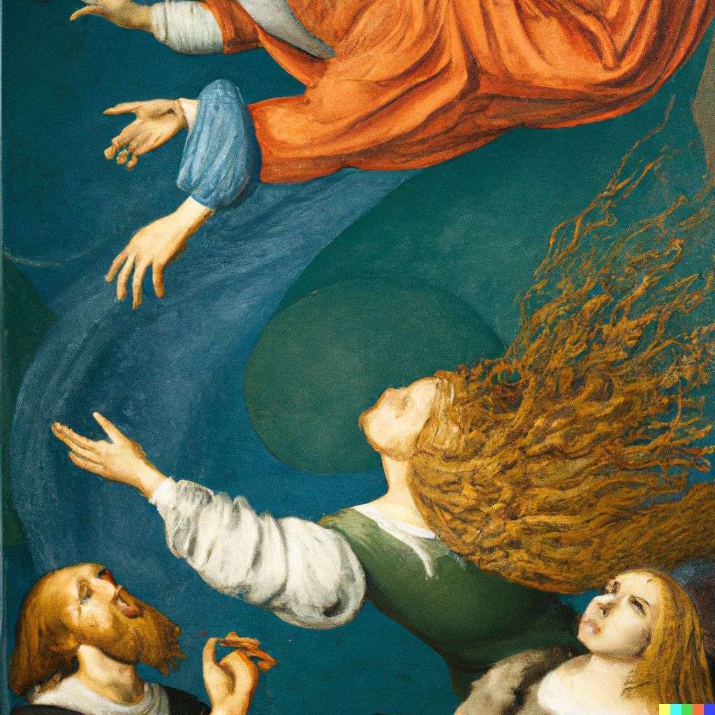 the discovery of gravity, painting by Sandro Botticelli
